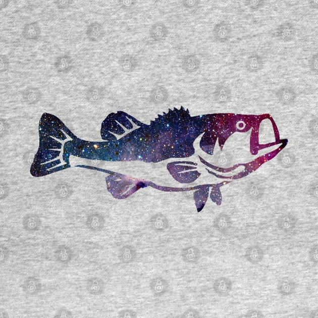 Largemouth Bass in Space and Stars by  The best hard hat stickers 